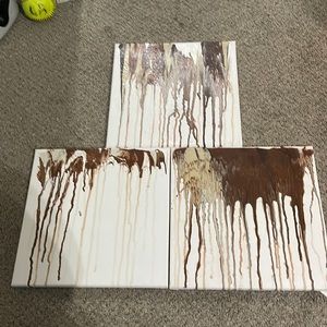 Set of 3 small paintings made by a small business owner.